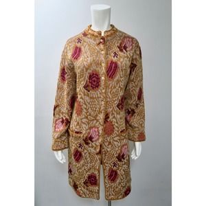 Vintage Neiman Marcus Adrienne Vittadini Gold Mettalic Cardigan Sweater